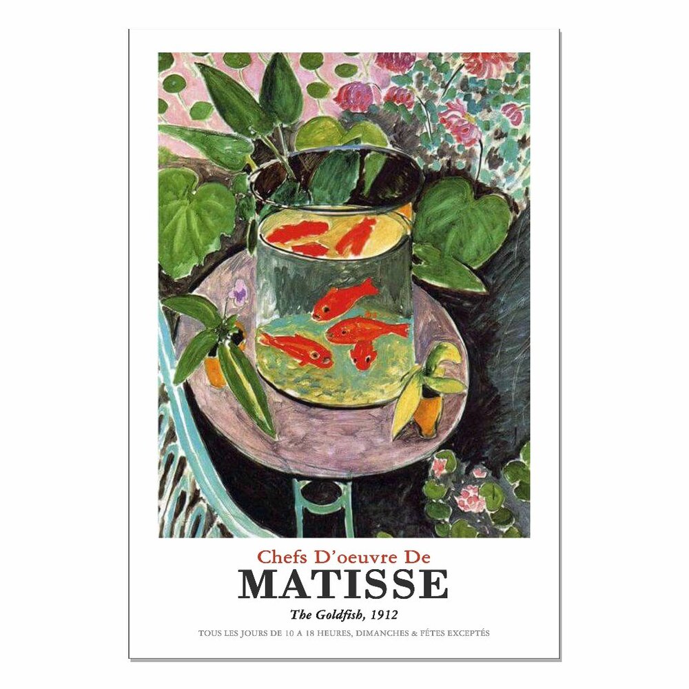 HENRI MATISSE "The Goldfish" Colorful Still Life Art Print: 13"by19" Poster
